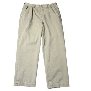 Vintage Polo Ralph Lauren Andrew Tan/Beige Pants Pleated Baggy Cotton Fits 34x29